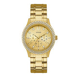 Guess Bedazzle Diamonds Gold Dial Gold Steel Strap Watch For Women - W1097L2 Authentic Buy Shop Now
