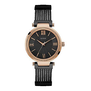 Guess Soho Diamonds Black Dial Black Mesh Bracelet Watch for Women - W0638L5 Authentic Buy Shop Now