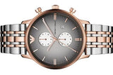 Emporio Armani Gianni Chronograph Grey Dial Two Tone Steel Strap Watch For Men - AR1721 Authentic Buy Shop Now