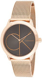 Calvin Klein Minimal Black Dial Rose Gold Mesh Bracelet Watch for Men - K3M22621 Authentic Buy Shop Now