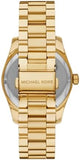 Michael Kors Lexington Three Hand Green Dial Gold Steel Strap Watch For Women - MK7449 Authentic Buy Shop Now