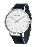 Calvin Klein Even White Dial Black Leather Strap Watch for Women - K7B211C6 Authentic Buy Shop Now