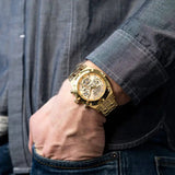 Guess Continental Gold Dial Gold Steel Strap Watch For Men - GW0260G4 Authentic Buy Shop Now