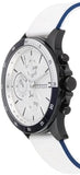 Tommy Hilfiger Bank Chronograph White Dial White Rubber Strap Watch for Men - 1791723 Authentic Buy Shop Now