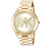 Michael Kors Slim Runway Analog Gold Dial Gold Steel Strap Watch For Women - MK3739 Authentic Buy Shop Now