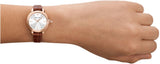 Emporio Armani Mia Quartz Silver Dial Brown Leather Strap Watch For Women - AR11525 Authentic Buy Shop Now