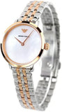 Emporio Armani Modern Slim Analog Mother of Pearl Dial Two Tone Steel Strap Watch For Women - AR11157 Authentic Buy Shop Now