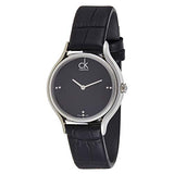 Calvin Klein Skirt Black Dial Black Leather Strap Watch for Women - K2U231CS Authentic Buy Shop Now