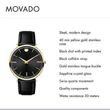 Movado Ultra Slim Black Dial Black Leather Strap Watch For Men - 0607087 Authentic Buy Shop Now