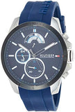 Tommy Hilfiger Decker Quartz Blue Dial Blue Rubber Strap Watch for Men - 1791350 Authentic Buy Shop Now