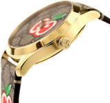 Gucci G Timeless Quartz Brown Dial Brown Leather Strap Watch For Men - YA1264158 Authentic Buy Shop Now