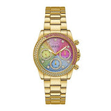 Guess Sugarrush Quartz Multicolor Dial Gold Steel Strap Watch For Women - GW0258L1 Authentic Buy Shop Now