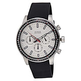 Guess Fuel Multifunction White Dial Black Rubber Strap Watch for Men - W0802G1 Authentic Buy Shop Now
