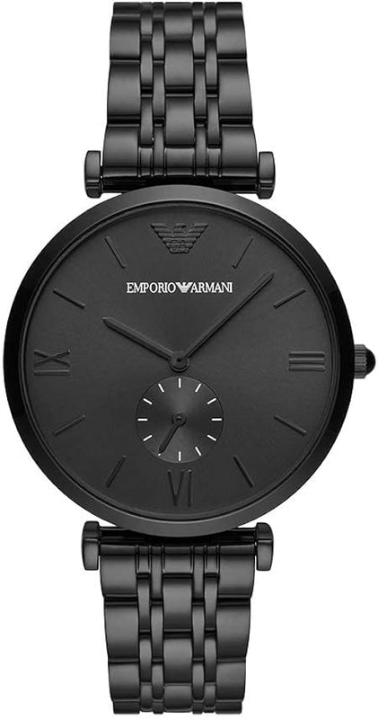 Emporio Armani Gianni T Bar Analog Black Dial Black Steel Strap Watch For Men - AR11299 Authentic Buy Shop Now