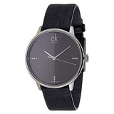 Calvin Klein Accent Black Dial Black Leather Strap Watch for Men - K2Y2X1CU Authentic Buy Shop Now
