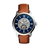 Fossil Townsman Automatic Skeleton Blue Dial Brown Leather Strap Watch for Men - ME3154 Authentic Buy Shop Now