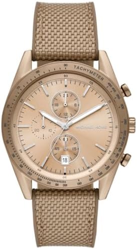 Michael Kors Warren Chronograph Beige Dial Beige Nylon Strap Watch for Men - MK9145 Authentic Buy Shop Now