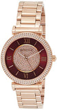 Michael Kors Caitlin Red Dial Rose Gold Stainless Steel Strap Watch for Women - MK3377 Authentic Buy Shop Now