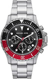 Michael Kors Everest Chronograph Black Dial Silver Steel Strap Watch For Men - MK8977 Authentic Buy Shop Now