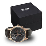 Hugo Boss Jet Grey Dial Brown Leather Strap Watch for Men - 1513281 Authentic Buy Shop Now