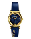 Versace Greca Blue Dial Blue Leather Strap Watch for Women - VERE00218 Authentic Buy Shop Now