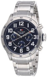 Tommy Hilfiger Trent Chronograph Blue Dial Silver Steel Strap Watch for Men - 1791053 Authentic Buy Shop Now