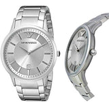 Emporio Armani Renato Quartz Silver Dial Silver Steel Strap Watch For Men - AR11189 Authentic Buy Shop Now