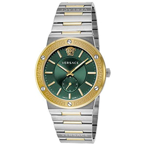 Versace Greca Green Dial Silver Steel Strap Watch for Men - VEVI00420 Authentic Buy Shop Now