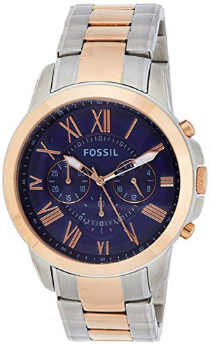 Fossil Grant Chronograph Blue Dial Two Tone Steel Strap Watch for Men - FS5024 Authentic Buy Shop Now