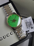 Gucci G Timeless Quartz Green Dial Two Tone Steel Strap Watch For Men - YA1264182 Authentic Buy Shop Now
