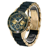 Marc Jacobs Rock Chronograph Green Dial Green Silicone Strap Watch for Women - MBM2597 Authentic Buy Shop Now