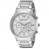 Emporio Armani Sportivo Chronograph Silver Dial Silver Steel Strap Watch For Men - AR5963 Authentic Buy Shop Now