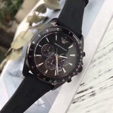Emporio Armani Giovanni Chronograph Black Dial Black Rubber Strap Watch For Men - AR11028 Authentic Buy Shop Now