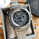 Guess Legacy Grey Dial Grey Silicone Strap Watch For Men - W1048G1 Authentic Buy Shop Now