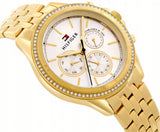 Tommy Hilfiger Ari Multifunction Diamonds Silver Dial Gold Steel Strap Watch for Women - 1781977 Authentic Buy Shop Now