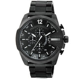 Diesel Mega Chief Chronograph Black Dial Black Steel Strap Watch For Men - DZ4283 Authentic Buy Shop Now