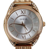 Guess Whisper Silver Dial Rose Gold Mesh Bracelet Watch for Women - W1084L3 Authentic Buy Shop Now