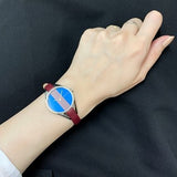 Calvin Klein Rebel Blue Maroon Dial Maroon Leather Strap Watch for Women - K8P231UN Authentic Buy Shop Now