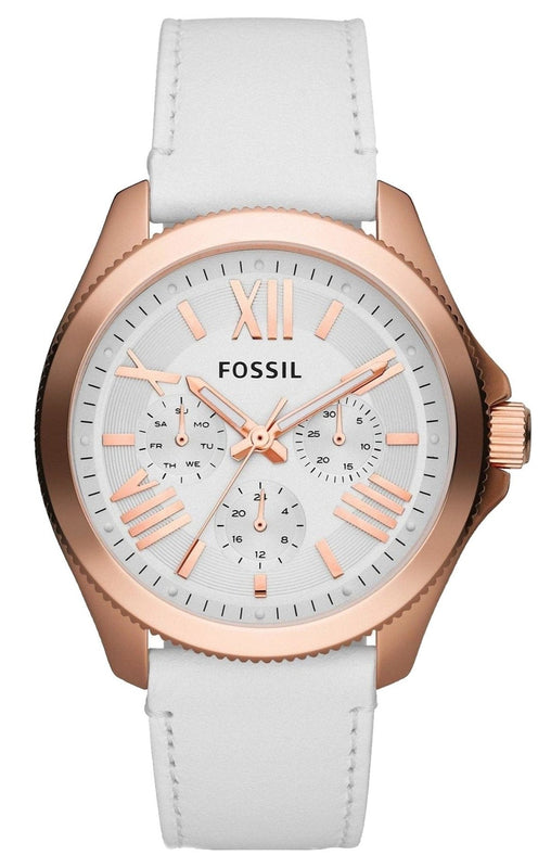 Fossil Cecile White Dial White Leather Strap Watch for Women - AM4486 Authentic Buy Shop Now