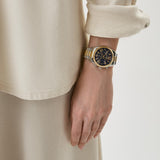 Michael Kors Lexington Chronograph Blue Dial Two Tone Steel Strap Watch For Women - MK7218 Authentic Buy Shop Now