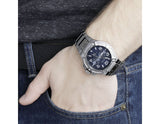 Guess Rigor Quartz Black Dial Silver Steel Strap Watch For Men - W0218G2 Authentic Buy Shop Now