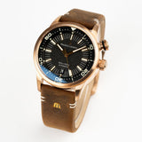 Maurice Lacroix Pontos Diver Limited Edition Black Dial Brown Leather Strap Watch For Men - PT6248-BRZ01-330-3 Authentic Buy Shop Now