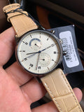 Tommy Hilfiger Kane White Dial Beige Leather Strap Watch for Men - 1710399 Authentic Buy Shop Now