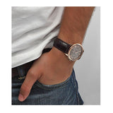 Guess Wafer Quartz Beige Dial Brown Leather Strap Watch For Men - W0496G1 Authentic Buy Shop Now