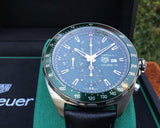 Tag Heuer Formula 1 Calibre 16 Automatic Chronograph Green Dial Black Leather Strap Watch for Men - CAZ2016.FC6473 Authentic Buy Shop Now