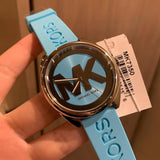 Michael Kors Janelle Quartz Blue Dial Blue Rubber Strap Watch For Women - MK7350 Authentic Buy Shop Now