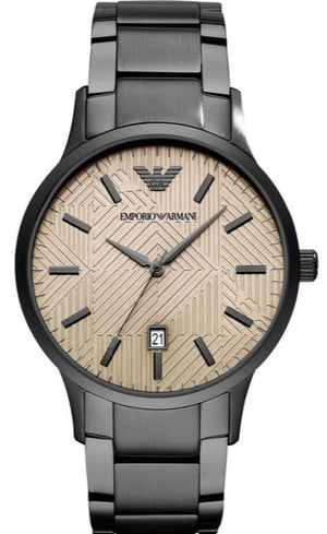 Emporio Armani Renato Quartz Grey Dial Grey Steel Strap Watch For Men - AR11120 Authentic Buy Shop Now
