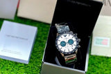 Emporio Armani Mario Chronograph White Dial Black Steel Strap Watch For Men - AR11471 Authentic Buy Shop Now