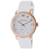 Marc Jacobs Baker White Dial White Leather Strap Watch for Women - MBM1283 Authentic Buy Shop Now