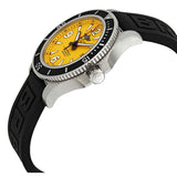 Breitling Superocean Automatic 44mm Yellow Dial Black Rubber Strap Watch for Men - A17367021I1S1 Authentic Buy Shop Now